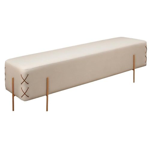 Recamier Banco Eros Luxo Bronze Castellar Móbile Corino Off White Corino Off White