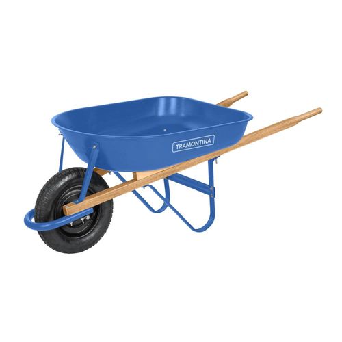 Carrinho Mão Tramontina Caçamba Redonda Azul 50L Pneu Camara