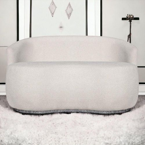 Sofá Orgânico 2 Lugares Bouclê Luxo Bege Cinza