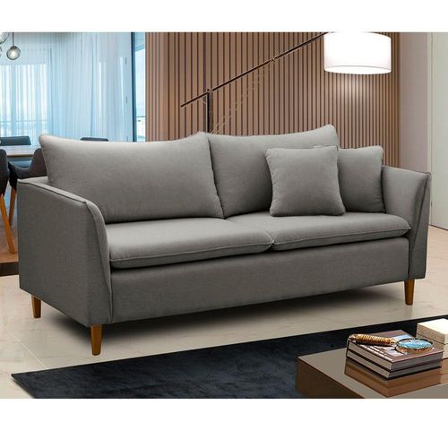 Sofá Living Kassia 2 Lugares 1,54m Cinza Lansofbr