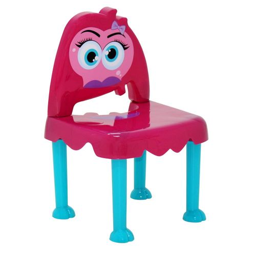 Cadeira Infantil Tramontina Monster em Polipropileno Rosa com Base Azul