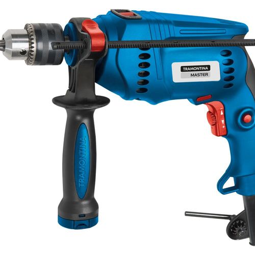 Furadeira de Impacto 600 W 1/2" 220 V Tramontina para Uso Profissional com Empunhadura Auxiliar Velocidade Variavel e Si