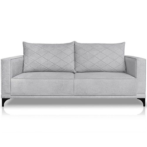 Sofa Nori 3 Lugares Pes De Ferro 220cm Linho Boucle 3302 Ezz 3302