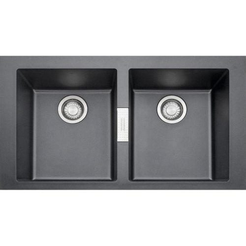 CUBA FRANKE DUPLA SOBREPOR SIRIUS 86X51X20CM TECTONITE CARBONO 16781