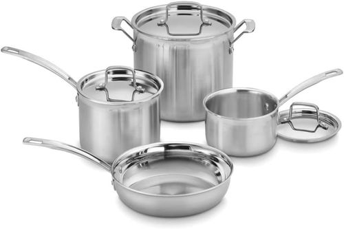 Cuisinart Conjunto de Panelas de Aço Inoxidável MultiClad Pro 7 Peças - Prata - MCP-7NP1