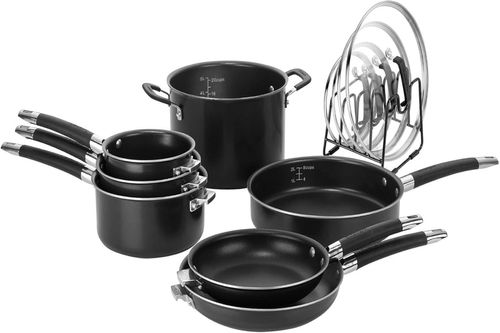 Cuisinart Conjunto de Panelas Antiaderentes de Alumínio SmartNest 12 Peças - Preto - N51-12BK