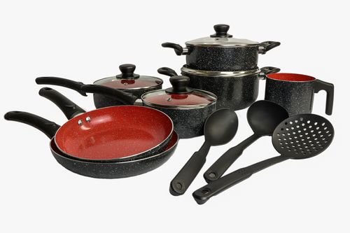 Jogo Panelas Revestimento Ceramica Antiaderente 10 Peças Preto