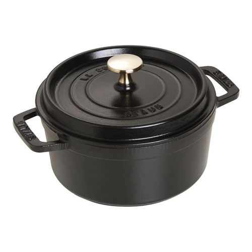 CACAROLA STAUB REDONDA EM FERRO FUNDIDO PRETO 18CM 405094850