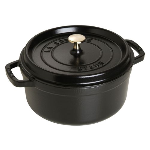CAÇAROLA STAUB REDONDA EM FERRO FUNDIDO PRETO 24CM 405002410