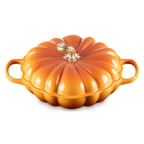 CAÇAROLA LE CREUSET ABOBORA SIGNATURE 28CM PEGADOR DOURADO MARRONIER 21338283502441