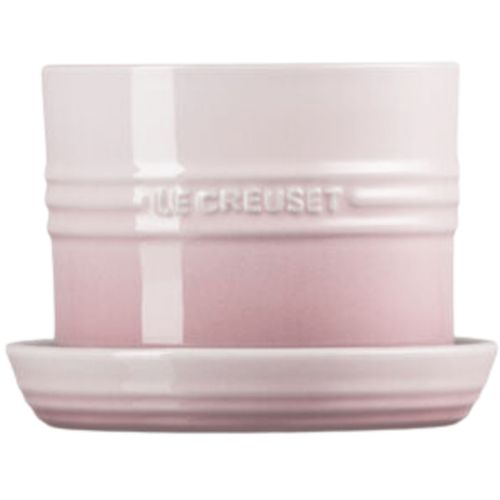 VASO PARA ERVAS LE CREUSET 14CM COM BANDEIJA EM CERÂMICA - Shell Pink