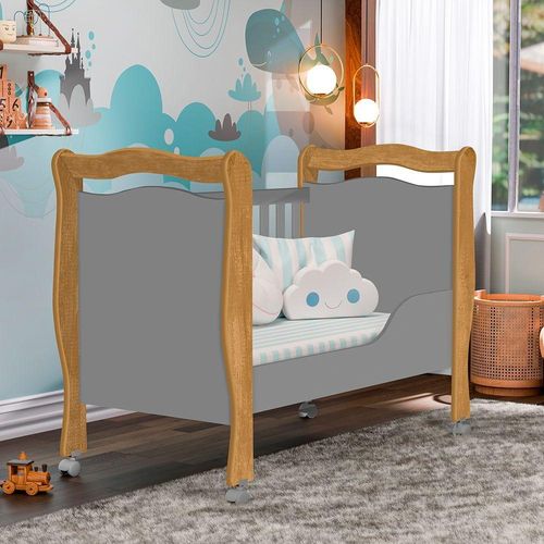 Berço Mini Cama Alvin Nature Cinza