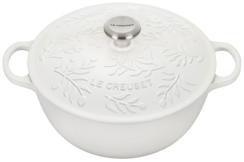 PANELA MARMITA LE CREUSET OLIVE BRANCH EM FERRO FUNDIDO 28CM COTTON BRANCO 21898284314460