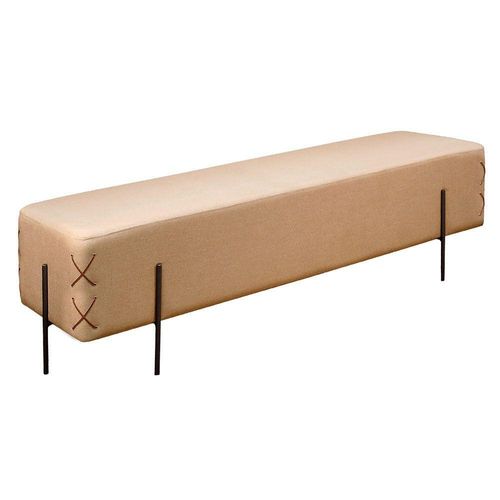 Recamier Eros Luxo Base Preto Castellar Móbile Bege