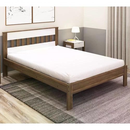 Cama Casal Cm8007 Branco Nogal Tecno Mobili Branco Nogal