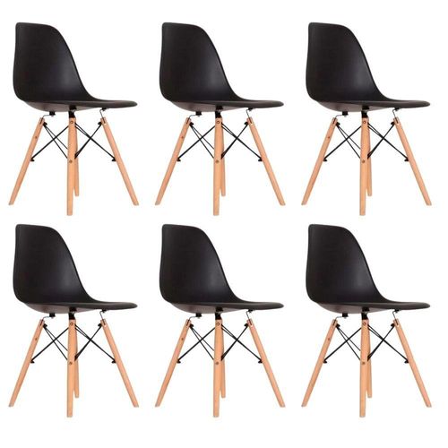 Conjunto 6 Cadeiras Eames Eiffel Dkr Movescan Preta