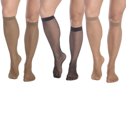 Kit 3 Pares de Meias 3/4 Selene Fio 15 Feminino