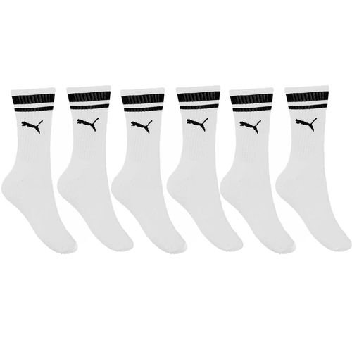 Kit 3 Pares de Meia Puma Esportiva Cano Longo Feminina - Branco