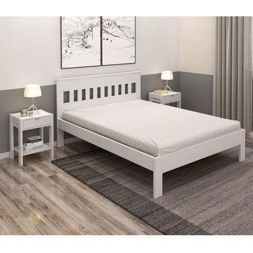 Cama De Casal Para Colchão 138 X 188 Cm Cr35011 Branca