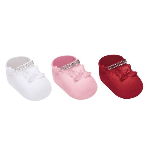 Kit 3 Pares de Meias Sapatinho Selene Recém-Nascido