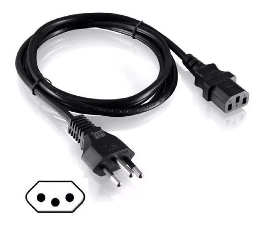 Cabo Força de Energia para Fonte de PC e Monitor 1,50 metros