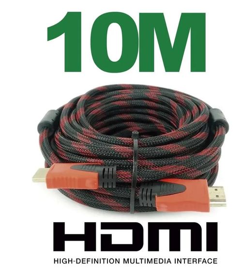 Cabo HDMI 1.4 Full HD 1080p de 10 Metros Reforçado com Malha e Filtro