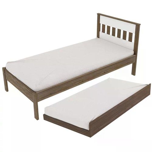 Cama Solteiro Com Auxiliar Cm8006 Cm8008 Qt8 Nogal Branco Tecno Mobili Nogal Branco