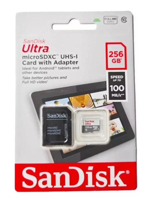 Cartão De Memória 256gb Micro Sd Ultra A1 Classe 10 Sandisk