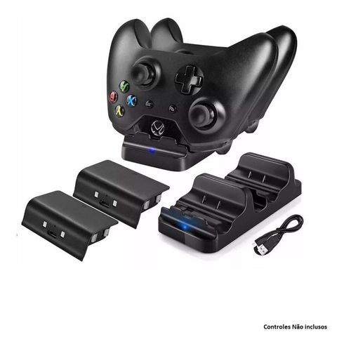 Carregador Dual Power Dock com 2 Baterias para Controle Xbox One Dobe 300mah