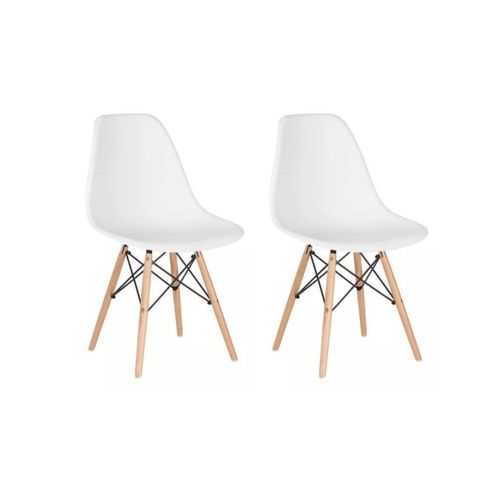 Conjunto 2 Cadeiras Eames Eiffel Dkr Movescan Branca