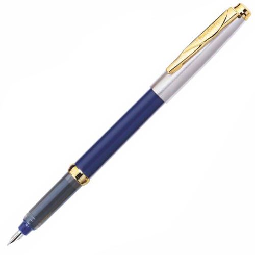 Caneta Tinteiro Pierre Cardin Ref:Pct-03bl Momento Half Azul/Prata