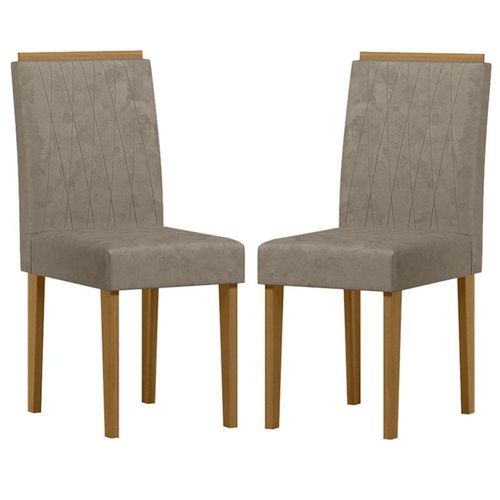 Cadeira Para Mesa De Jantar Ana Kit 2 Peças Ype Camursa Marrom - New Ceval