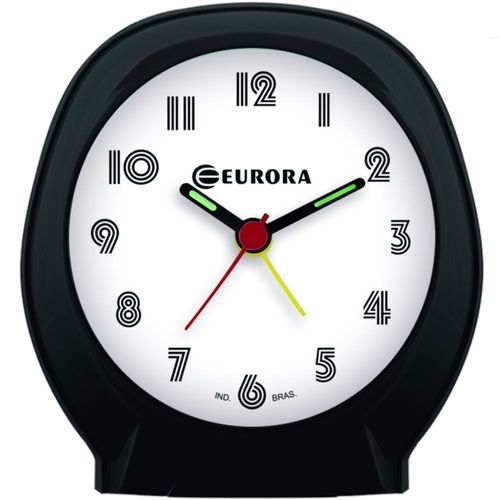 Despertador Quartz Eurora Ref: 2696-034 Preto Redondo