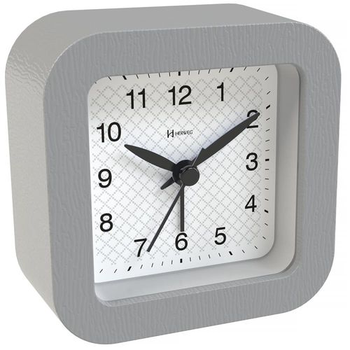 Despertador Quartz Herweg Ref: 2655-024 Cinza Quadrado