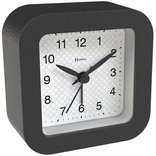 Despertador Quartz Herweg Ref: 2655-034 Preto Quadrado