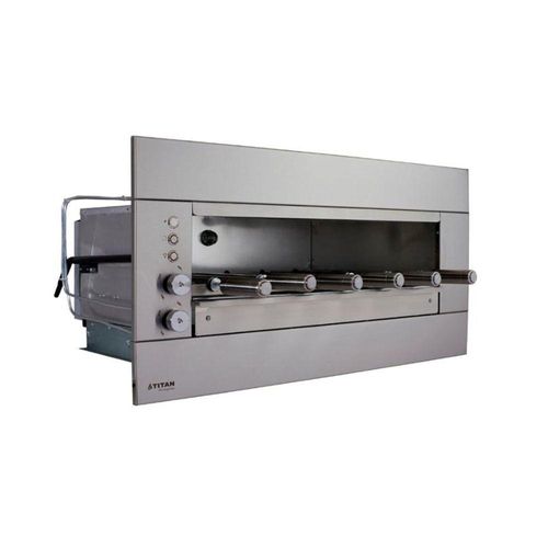 Churrasqueira a Gás de Embutir Titan Suprema 6 Espetos Kit Ventilação Inox 220V