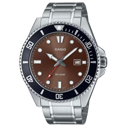 Relógio Casio Masculino Ref: Mdv-107d-5avdf Duro Diver Prateado