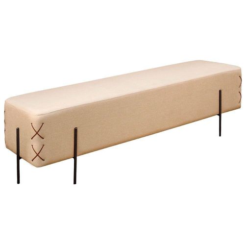 Recamier Eros Luxo Base Preto Castellar Móbile Bege Claro
