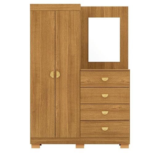 Comoda Roupeiro Espelho 120 Cm 2 Portas 20034 Nature Vlr