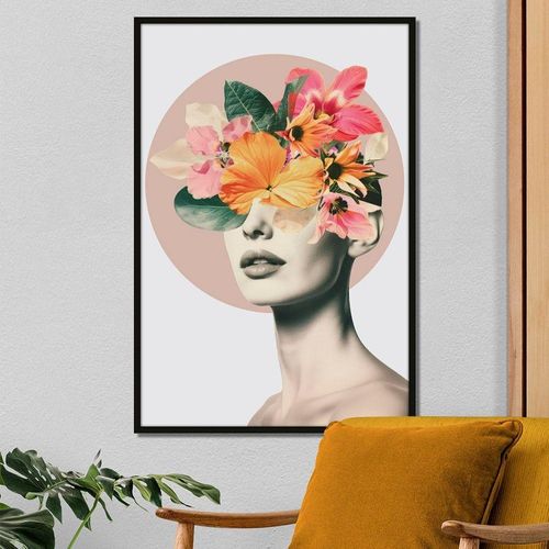 Quadro Decorativo Mente Aflorada Retangular 50x75CM em MDF com Madeira Maciça Suporte Invisível