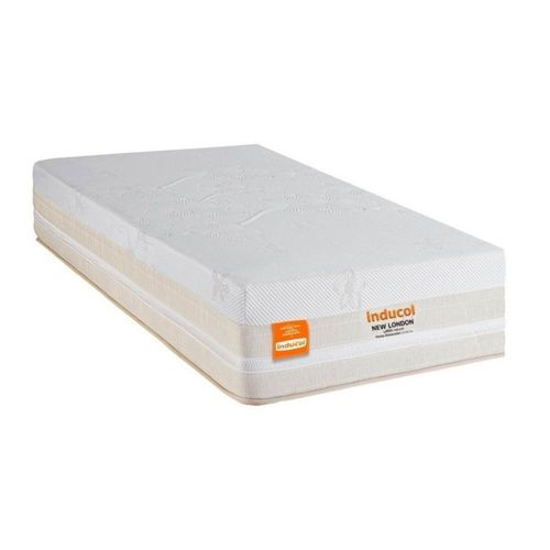 Colchão Solteirão New London 96x203cm Molas Ensacadas Inducol Cr444b Branco/bege Branco/bege