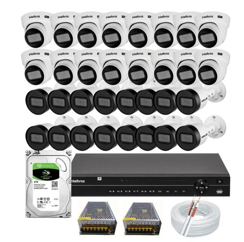 Kit Intelbras 32 Câmeras Vhd 1130 30m Dvr MHDX 1232 Hd 6tb