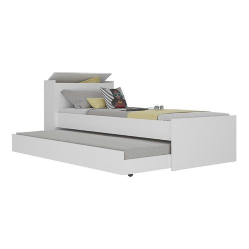 Bicama Com Baú Embutido Para Colchão 78x188cm Cookie Multimóveis Bb5009 Branco Branco