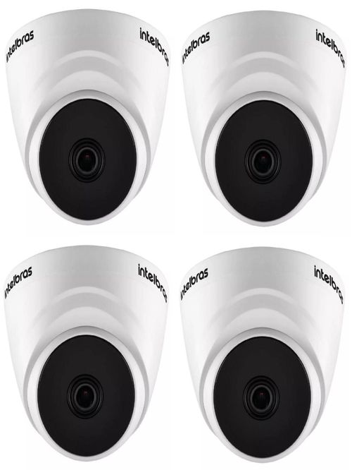 kit 4 Câmera de segurança Intelbras VHL 1220 D com resolução de 2MP visão noturna incluída branca