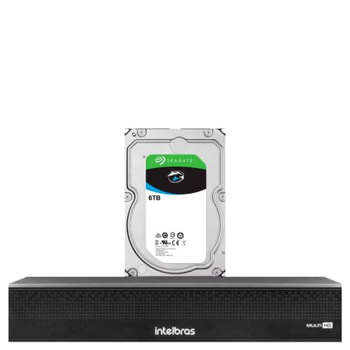 DVR 16 Canais Intelbras MHDX 1016 Multi HD - IP, HDCVI, HDTVI, AHD e Analógica Com Hd 6 TB