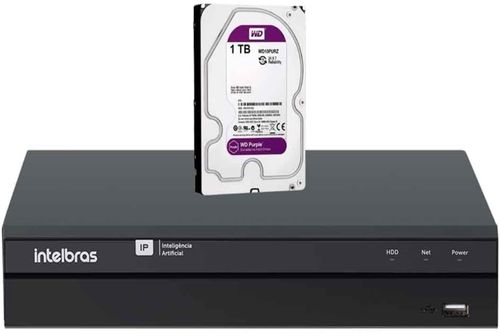 Gravador De Vídeo Ip Nvr 16 Canais 4k Invd 1016 Intelbras 1tb Purple