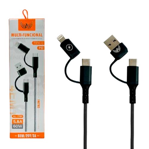 Cabo de Dados 4 Em 1 60W 5.8A 1m AL-1789 Altomex