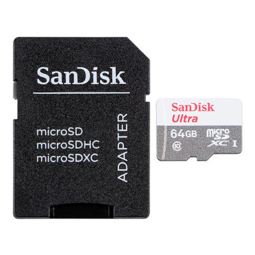 Cartão MicroSD 64GB SanDisk Ultra Lite 100MBs com Adaptador