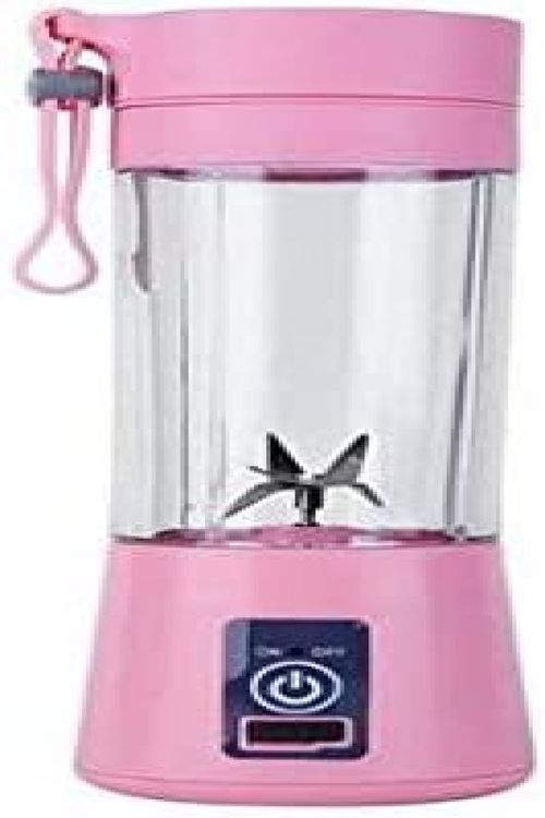 Mini Liquidificador Portatil Misturador Recarregável Usb 6 Lâminas Vegetais Fruit Smooth USB - ROSA