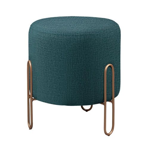 Conjunto 2 Puffs Mali Base Bronze Castellar Móbile Azul